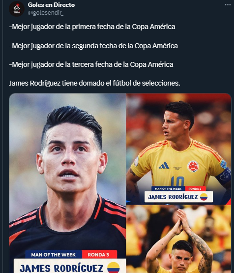 James Rodríguez en la Copa América 2024